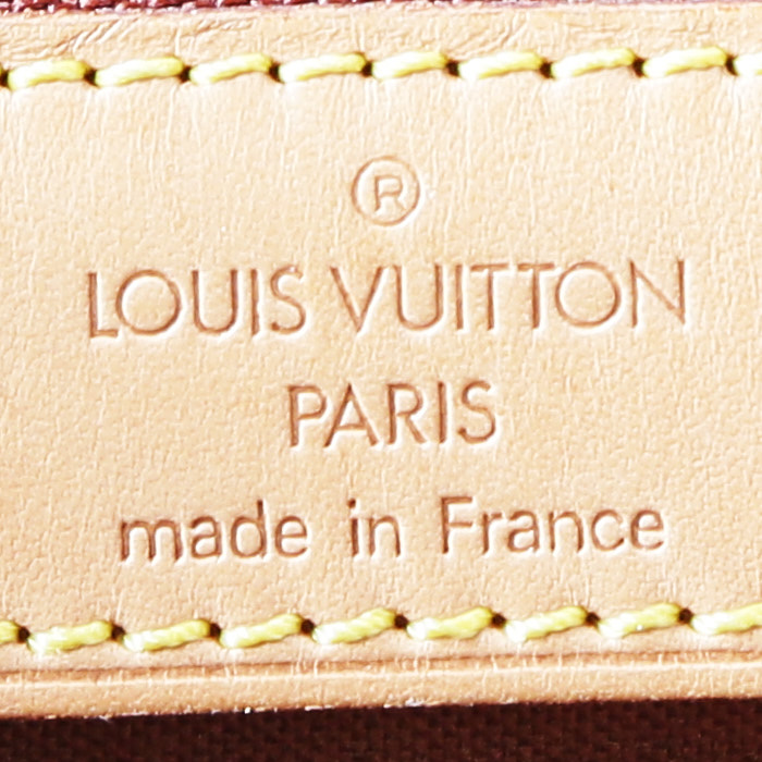 Louis Vuitton Abbesses shoulder bag in brown monogram canvas and natural leather - Detail D4