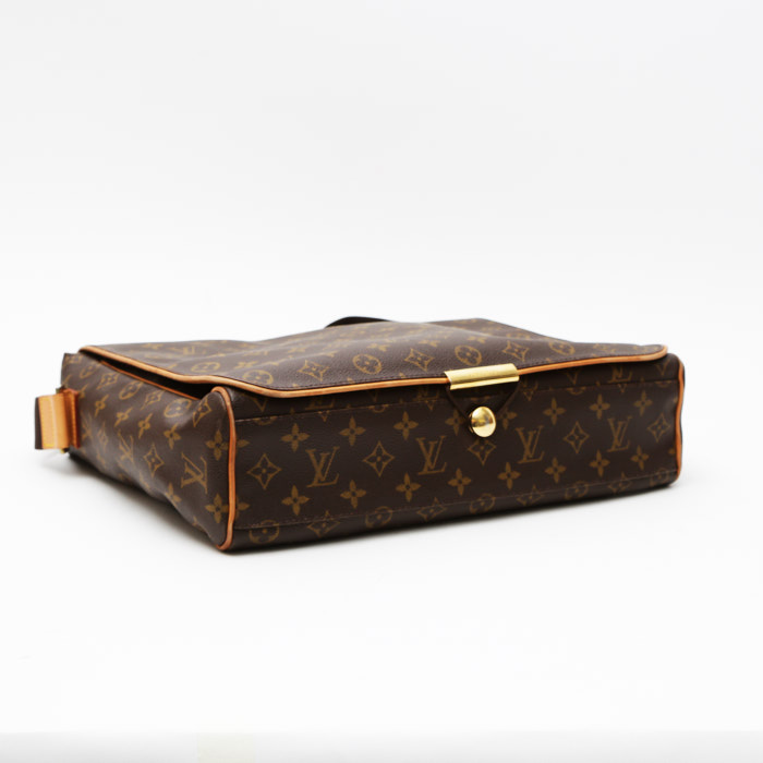 Louis Vuitton Abbesses shoulder bag in brown monogram canvas and natural leather - Detail D8