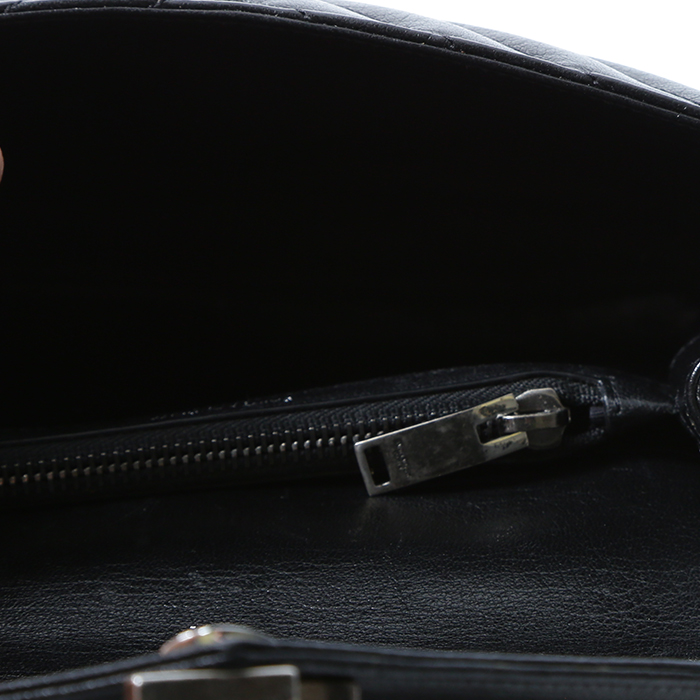 Borsa Saint Laurent  College modello medio  in pelle trapuntata a zigzag nera - Detail D3