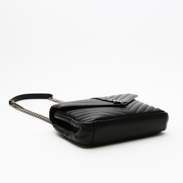 Borsa Saint Laurent  College modello medio  in pelle trapuntata a zigzag nera - Detail D8