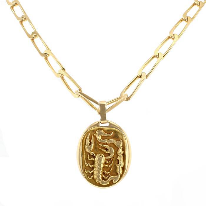 Collier années 70 Cartier Scorpion en or jaune