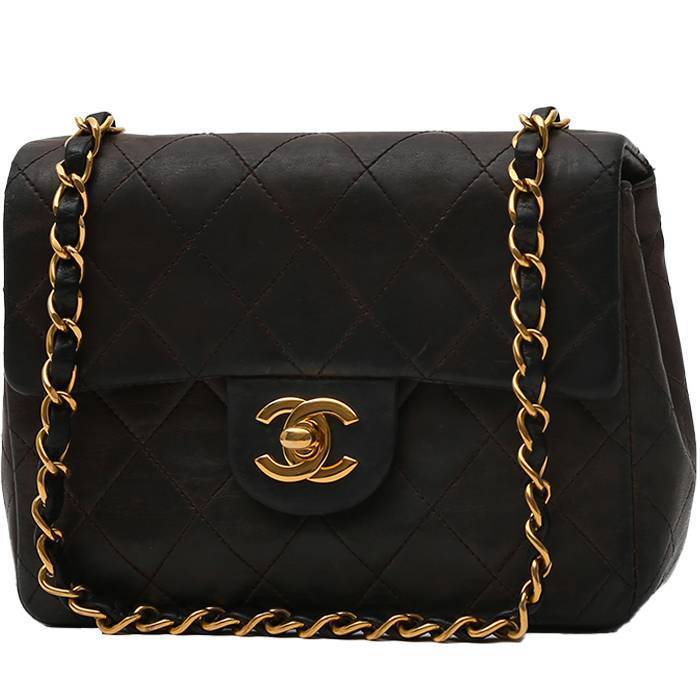 Chanel Mini Timeless Shoulder Bag in Black Quilted Leather