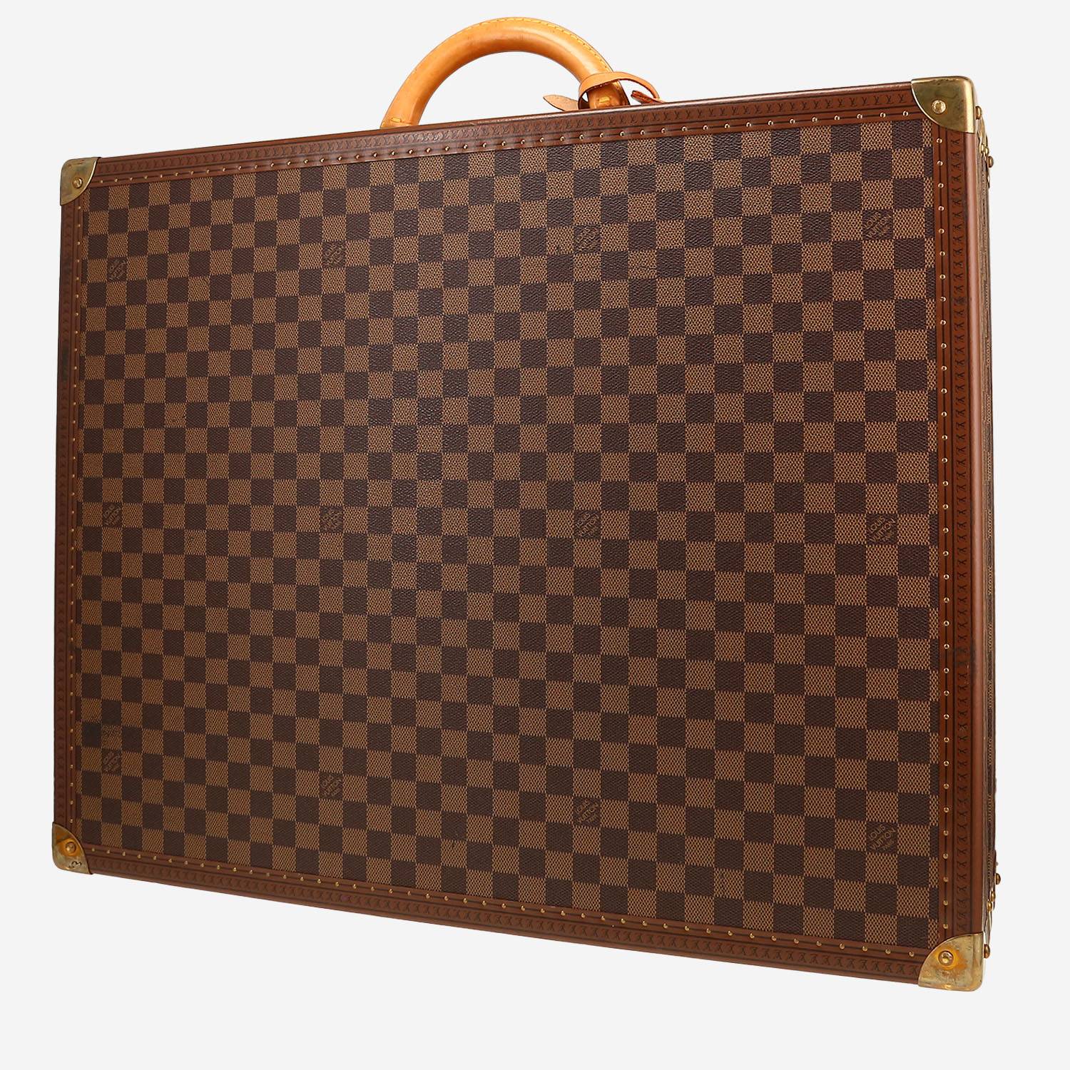 Maleta Louis Vuitton Valise en lona a cuadros ébano y cuero natural - 00pp