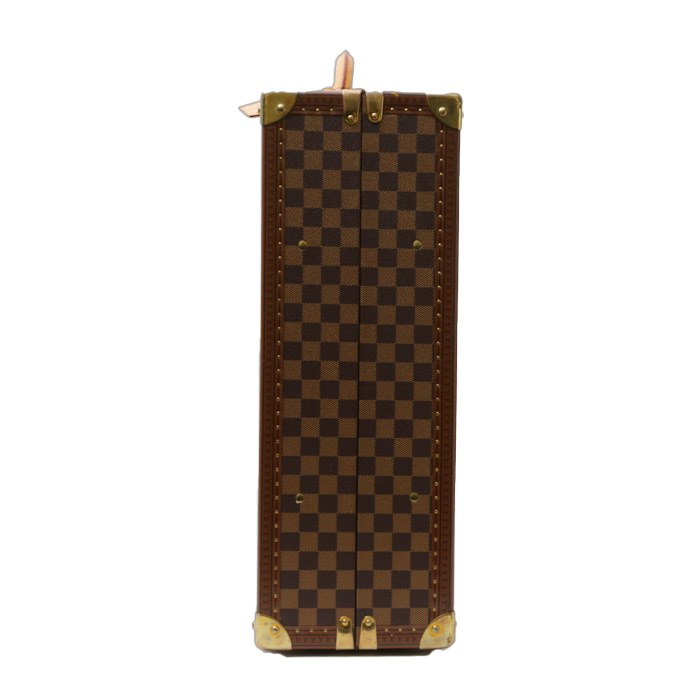 Louis Vuitton Valise suitcase in ebene damier canvas and natural leather - Detail D6