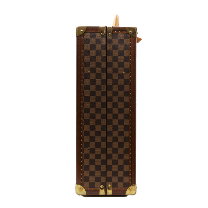 Louis Vuitton Valise suitcase in ebene damier canvas and natural leather - Detail D7