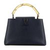 Louis Vuitton  Capucines MM handbag  in navy blue leather taurillon clémence  and beige python - 360 thumbnail
