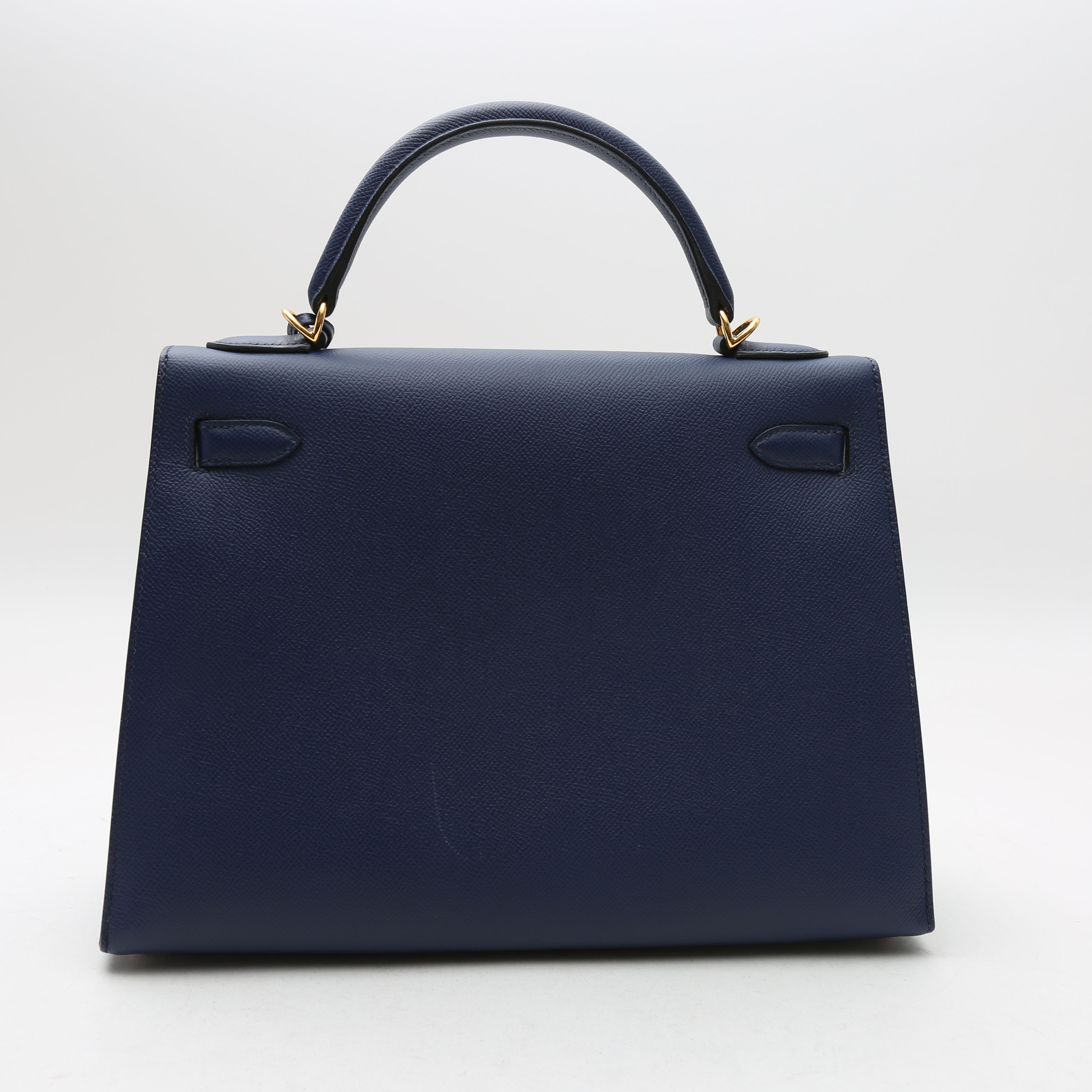 Hermès  Kelly 32 cm handbag  in indigo blue epsom leather - Detail D8
