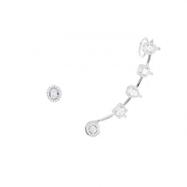 Pendientes  Messika My Twin de oro blanco y diamantes