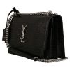 Saint Laurent  Sunset medium model  shoulder bag  in black leather - Detail D3 thumbnail