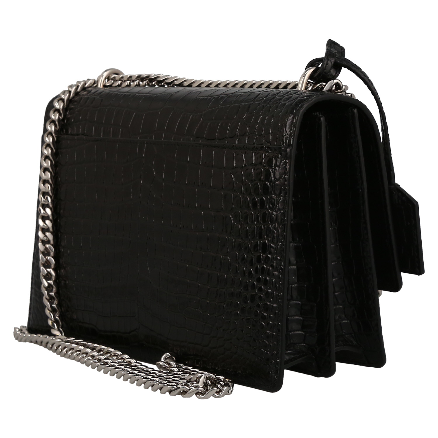 Borsa a tracolla Saint Laurent  Sunset modello medio  in pelle nera - Detail D5