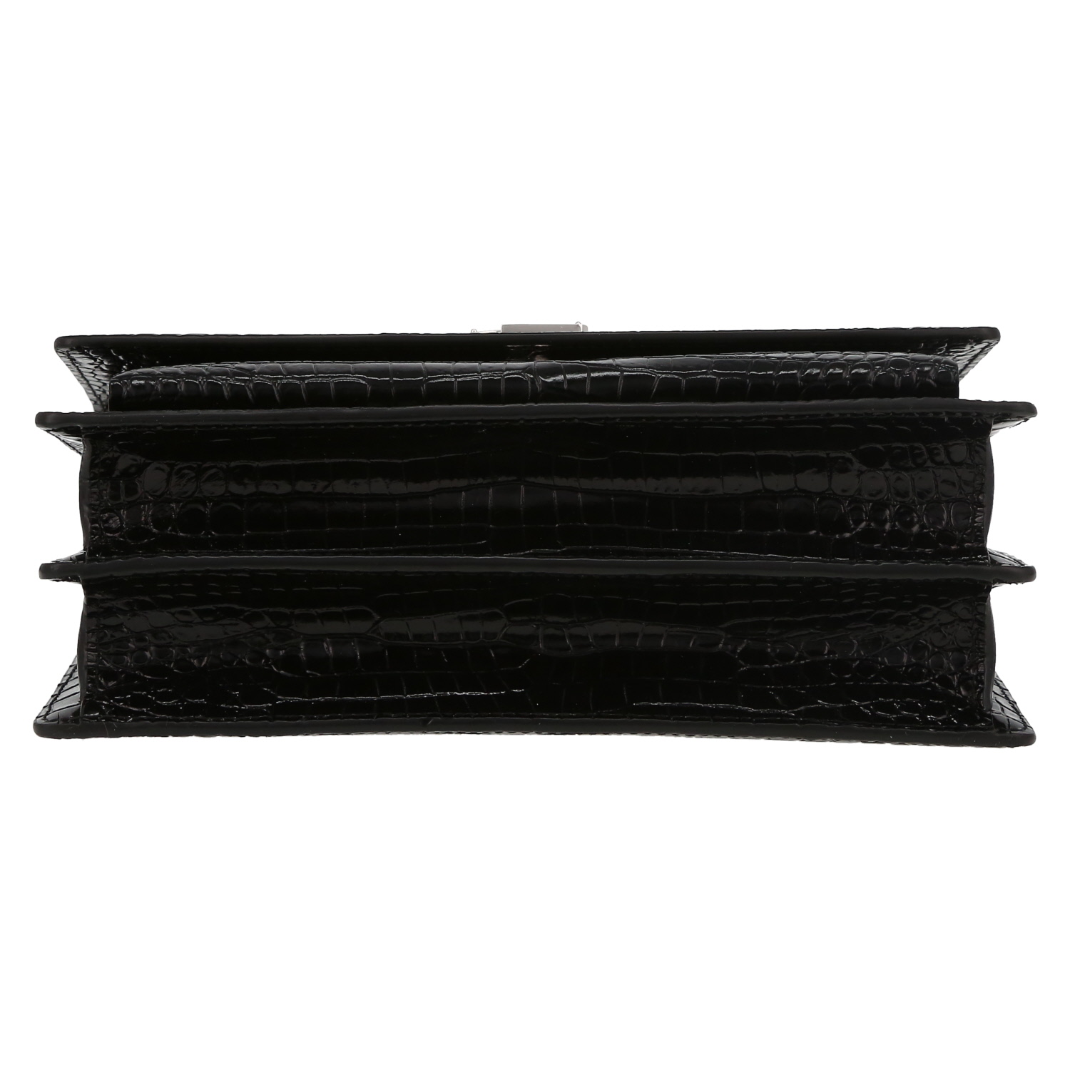 Saint Laurent  Sunset medium model  shoulder bag  in black leather - Detail D4