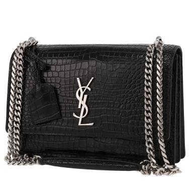 Borsa a tracolla Saint Laurent  Sunset modello medio  in pelle nera