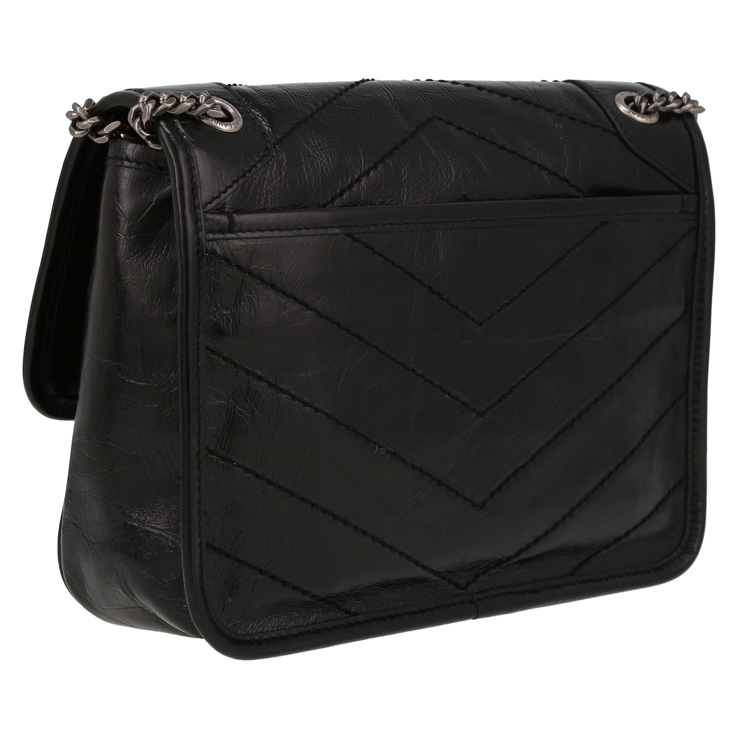 Borsa a tracolla Saint Laurent  Niki Baby in pelle nera - Detail D6