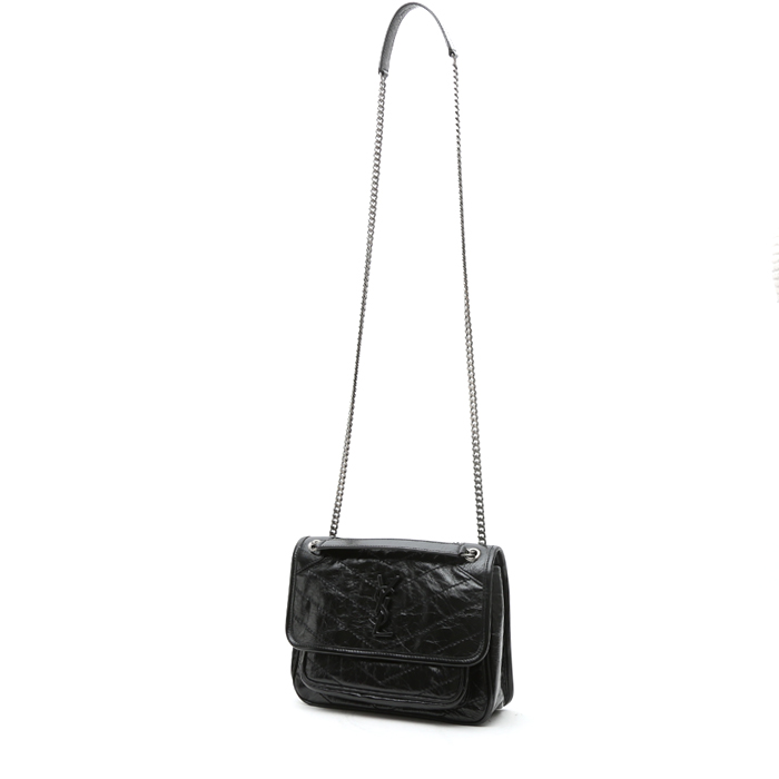 Saint Laurent Niki Baby shoulder bag in black leather - Detail D2