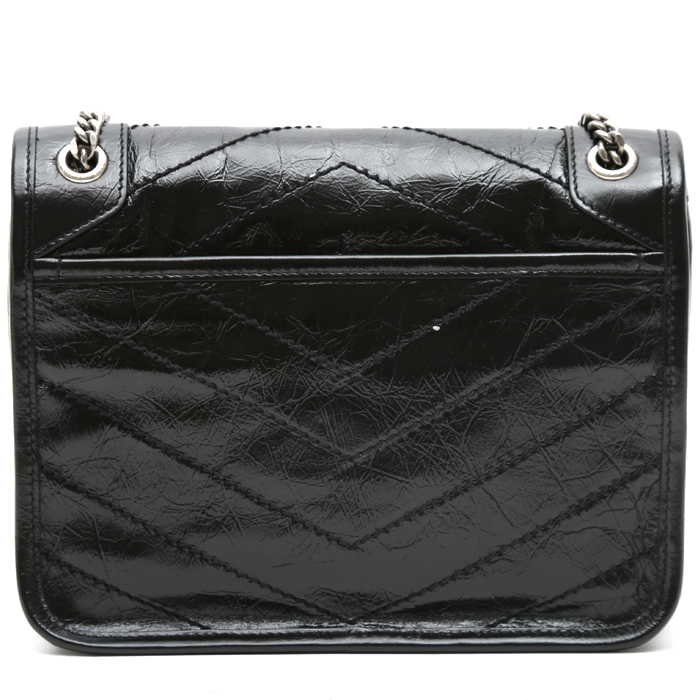 Saint Laurent Niki Baby shoulder bag in black leather - Detail D8