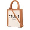 Celine  Vertical mini  shopping bag  in beige canvas  and brown leather - 00pp thumbnail