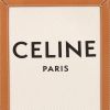 Shopping bag Celine  Vertical mini  in tela beige e pelle marrone - Detail D1 thumbnail