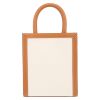 Shopping bag Celine  Vertical mini  in tela beige e pelle marrone - Detail D7 thumbnail