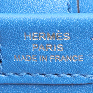 Pochette Hermès  Jige in pelle Swift blu - Detail D3