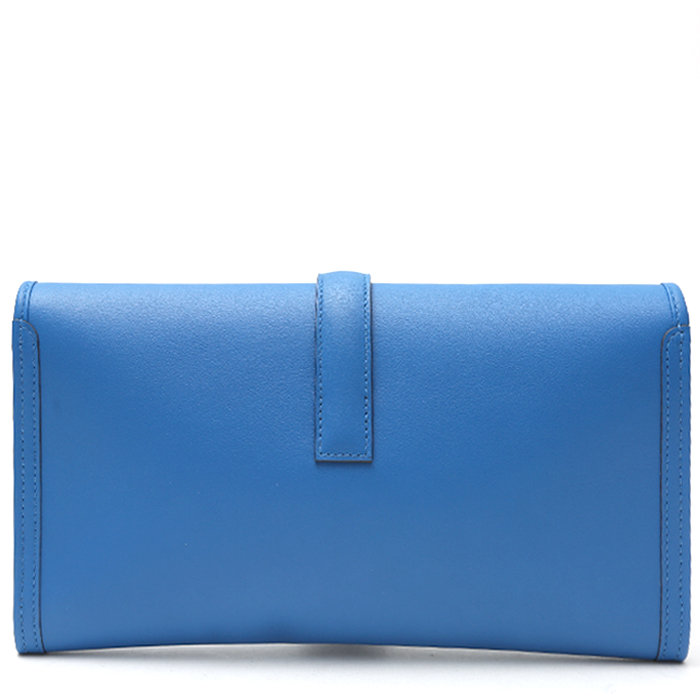Pochette Hermès  Jige in pelle Swift blu - Detail D7