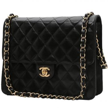 Chanel Classic Flap Jumbo Mademoiselle Shoulder Bag Black Caviar