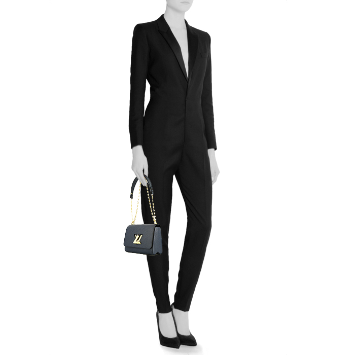 Sac bandoulière Louis Vuitton  Twist en cuir épi bleu - Detail D1