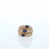 Cartier ring in yellow gold, diamonds and sapphires - 360 thumbnail