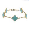 Van Cleef & Arpels Alhambra bracelet in yellow gold and turquoise - 00pp thumbnail