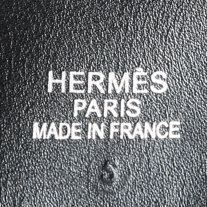 Borsa da viaggio Hermès Heeboo in tela nera e pelle nera - Detail D5