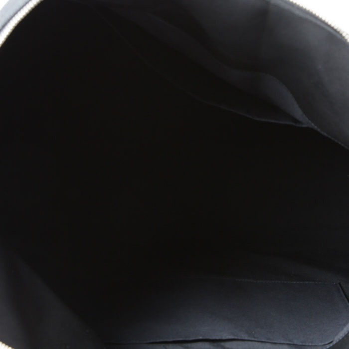 Borsa da viaggio Hermès Heeboo in tela nera e pelle nera - Detail D8