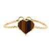 Half-articulated Vintage  bracelet in yellow gold and tiger eye stone - 00pp thumbnail
