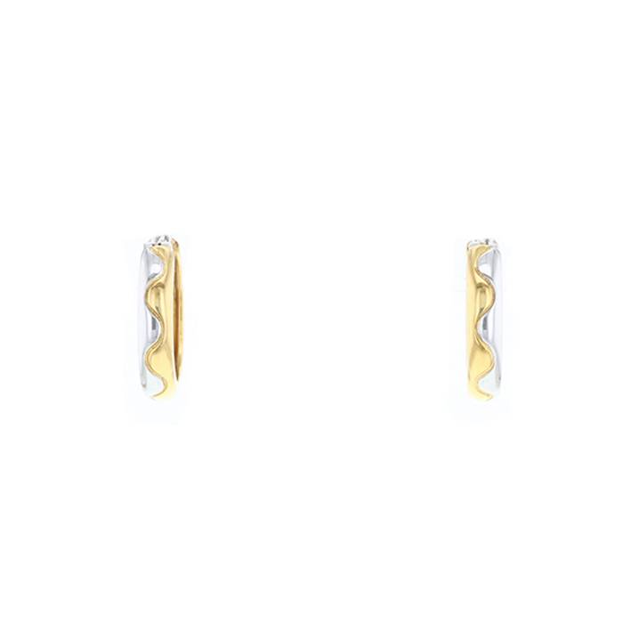Miore Orecchini Donna Piccoli A Lobo Due Colori: Oro Giallo E Oro Bianco 14 Kt / 585 - Eleganza Quotidiana