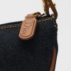 Bolso de mano Dior  Saddle en lona denim azul y cuero marrón - Detail D1 thumbnail