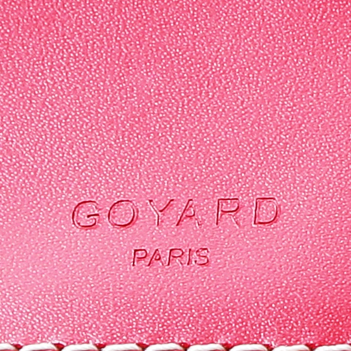 Valise Goyard Majordome en toile Goyardine rouge et cuir rouge - Detail D4