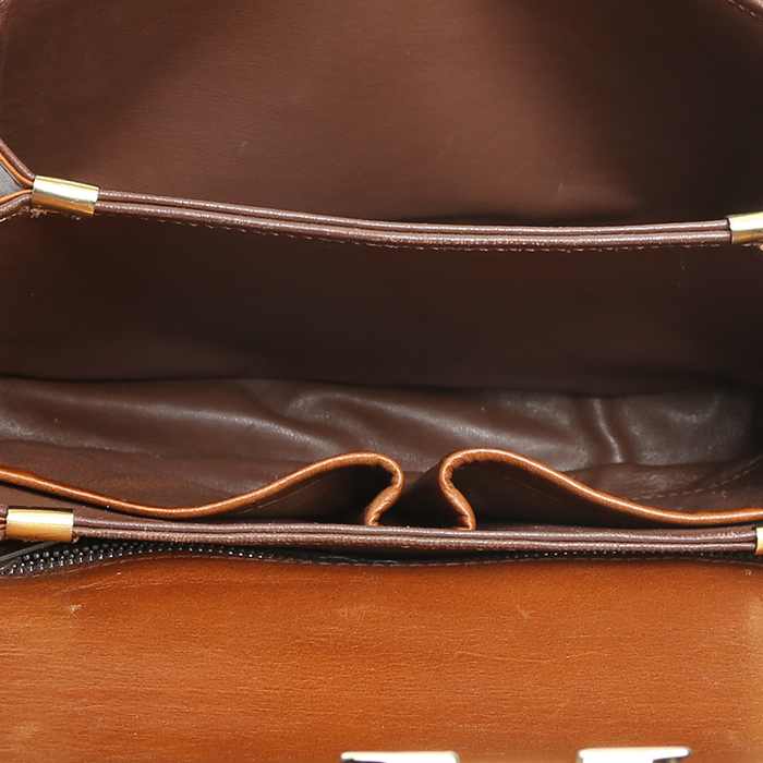 Borsa da spalla o a mano Celine Vintage in pelle marrone - Detail D3