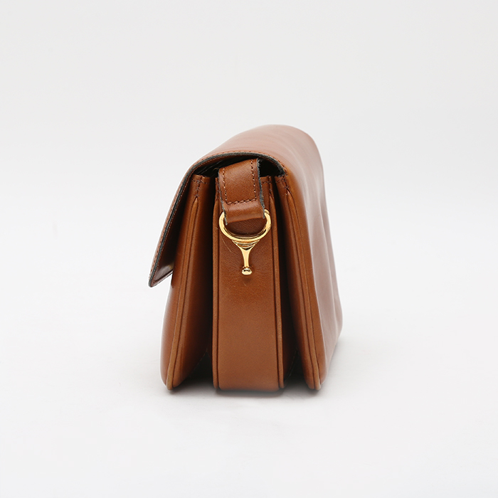 Borsa da spalla o a mano Celine Vintage in pelle marrone - Detail D7
