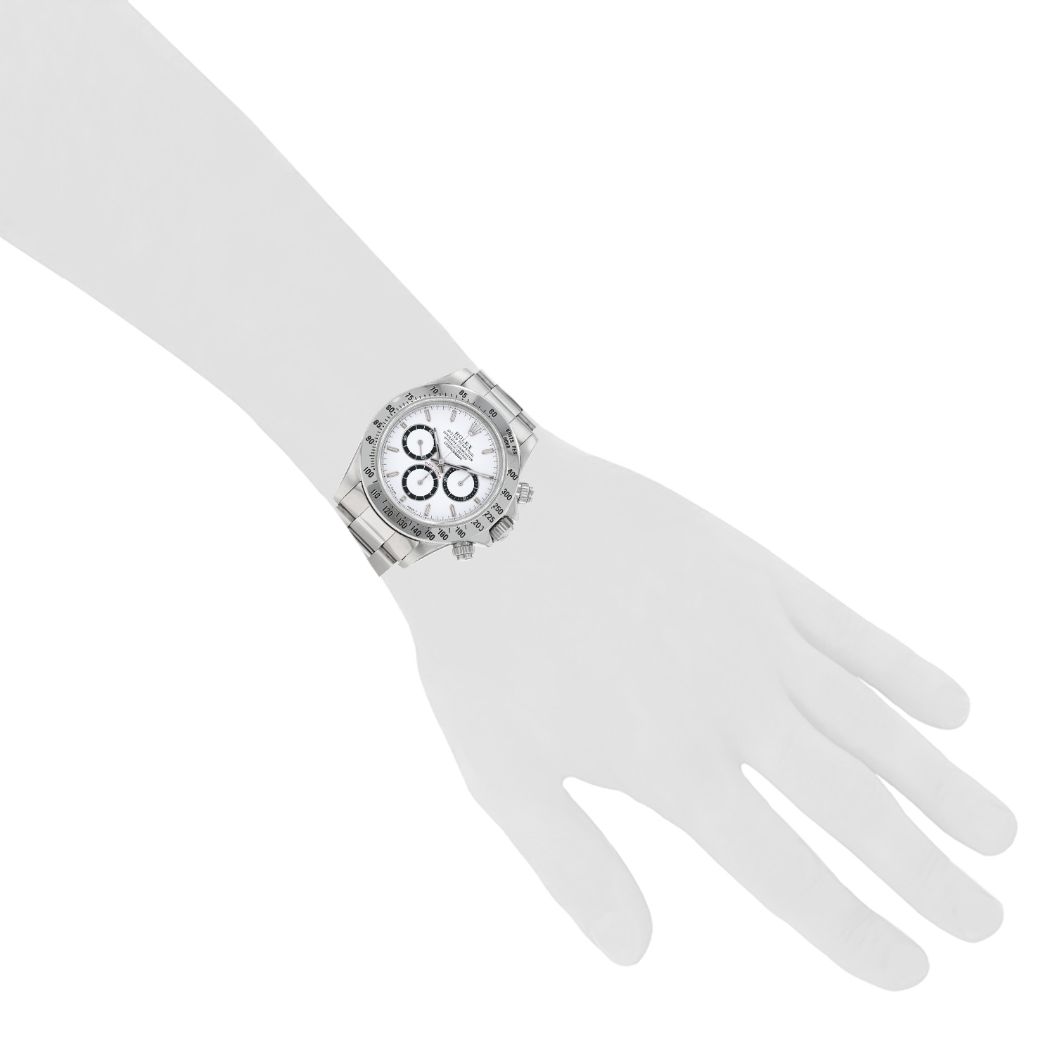 Montre Rolex Daytona Automatique "6 Inverted" en acier Ref: 16520 Vers 1991 - Detail D1