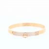 Opening Hermès Collier de chien bracelet in pink gold and diamonds - 360 thumbnail