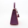 Borsa Hermès  Kelly 25 cm in pelle Epsom rossa e viola Amethyst - Detail D8 thumbnail