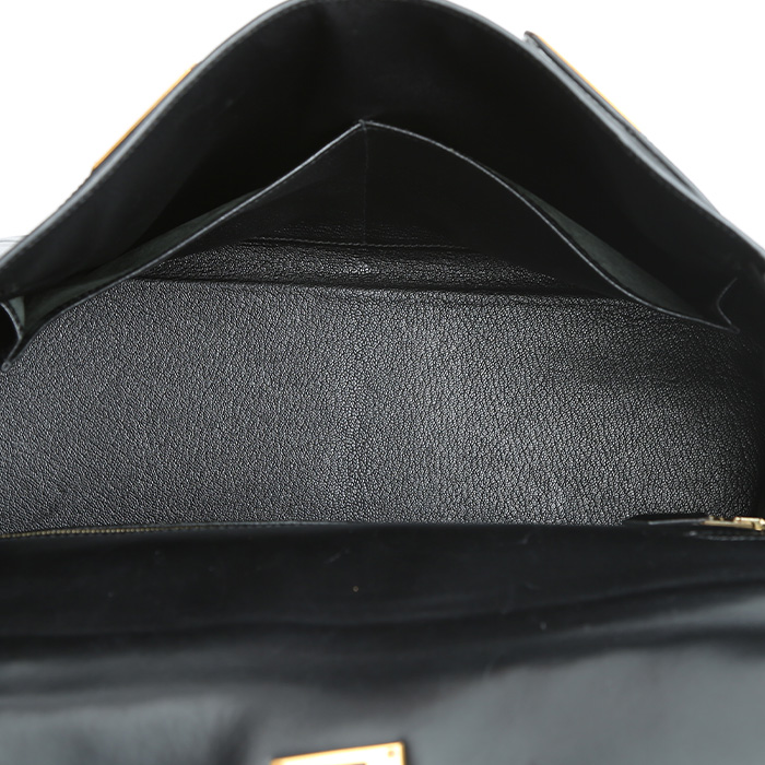 Borsa Hermès  Kelly 35 cm in pelle box nera - Detail D3