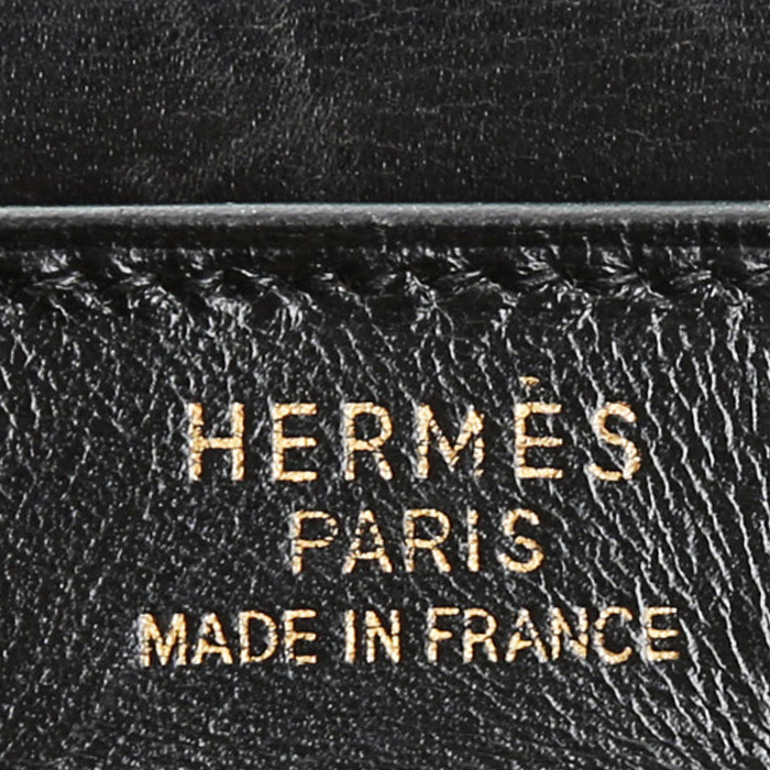 Bolso de mano Hermès  Kelly 35 cm en cuero box negro - Detail D4