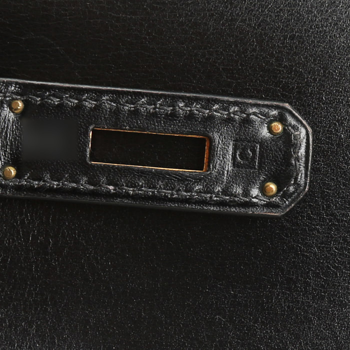 Hermès  Kelly 35 cm handbag  in black box leather - Detail D5