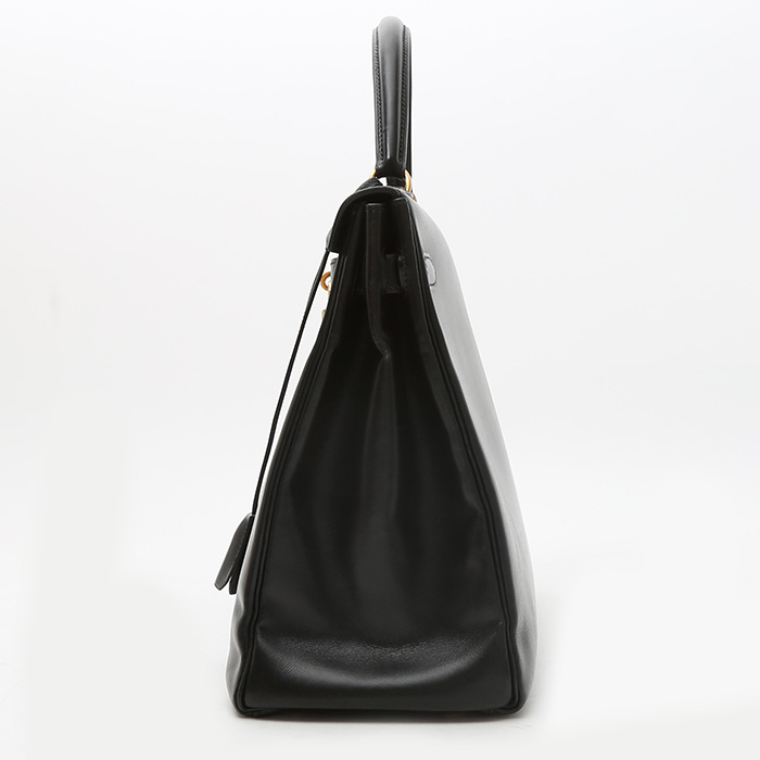 Sac à main Hermès  Kelly 35 cm en cuir box noir - Detail D7