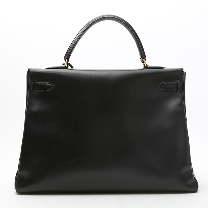 Hermès  Kelly 35 cm handbag  in black box leather - Detail D9