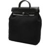 Hermès  Herbag bag worn on the shoulder or carried in the hand  in black canvas  and black leather - 00pp thumbnail