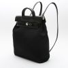 Hermès  Herbag bag worn on the shoulder or carried in the hand  in black canvas  and black leather - Detail D2 thumbnail