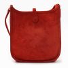 Bolso bandolera Hermès  Mini Evelyne en cuero de ternero doblis rojo - Detail D8 thumbnail
