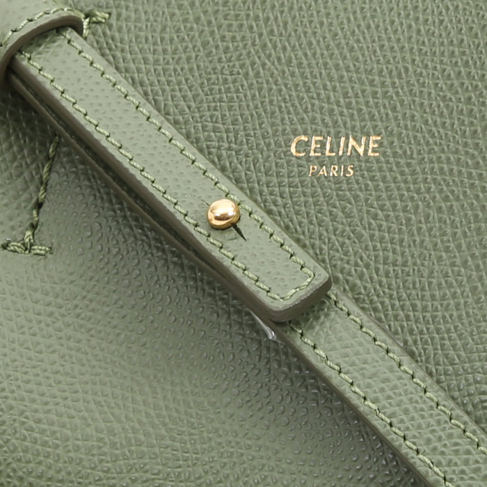 Sac cabas Celine  Cabas en cuir grainé vert - Detail D1