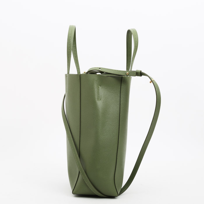 Celine  Cabas shopping bag  in green grained leather - Detail D8