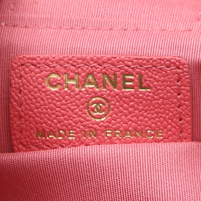 Chanel  Chanel Vanity - Pocket Hand vanity case  in pink quilted grained leather - Detail D4